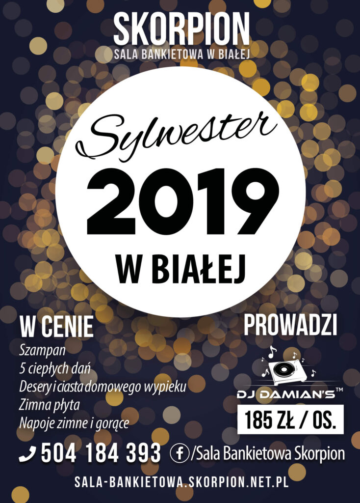 Sylwester 2019 - Sala Skorpion Biała, Wieluń